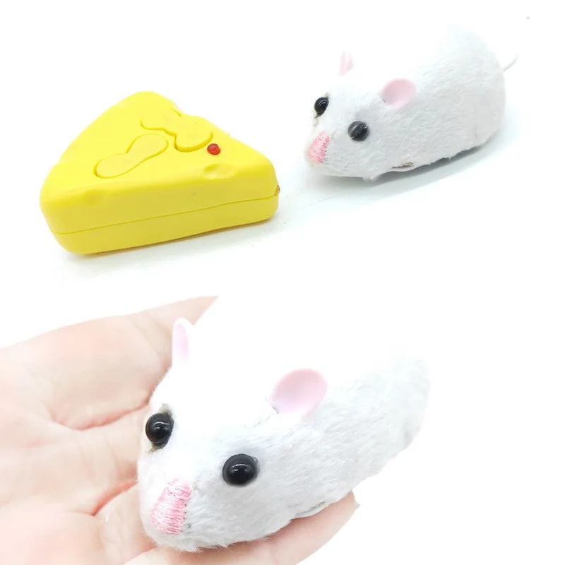 Cat Interaction Toy Cheese Shape Electronic RC Funny Design  Simulation Crawl Mouse Pet Accessories Children's for Boys Gift