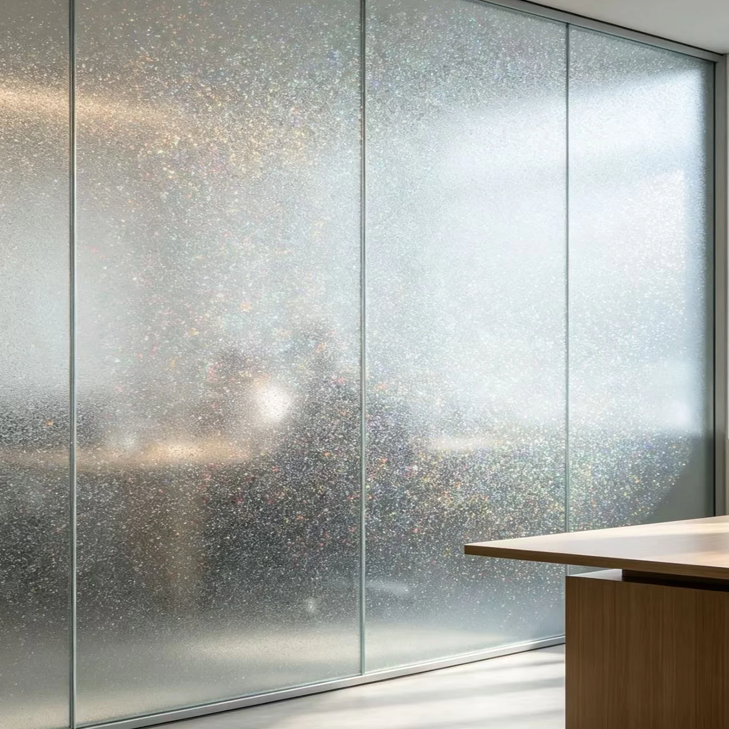 Window Privacy Film Frosted Glass Window Film Non-Adhesive Easily Removable Renter-Friendly Cling for Anti-Glare UV Protection