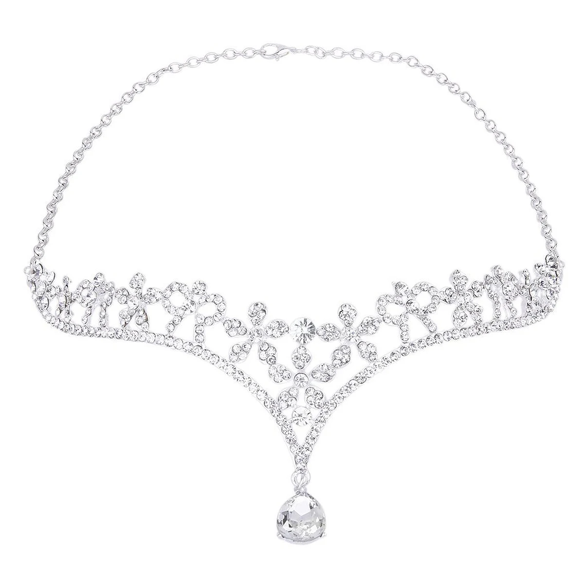 

Crystal Band Rhinestone Western Style Silver Headband for Women