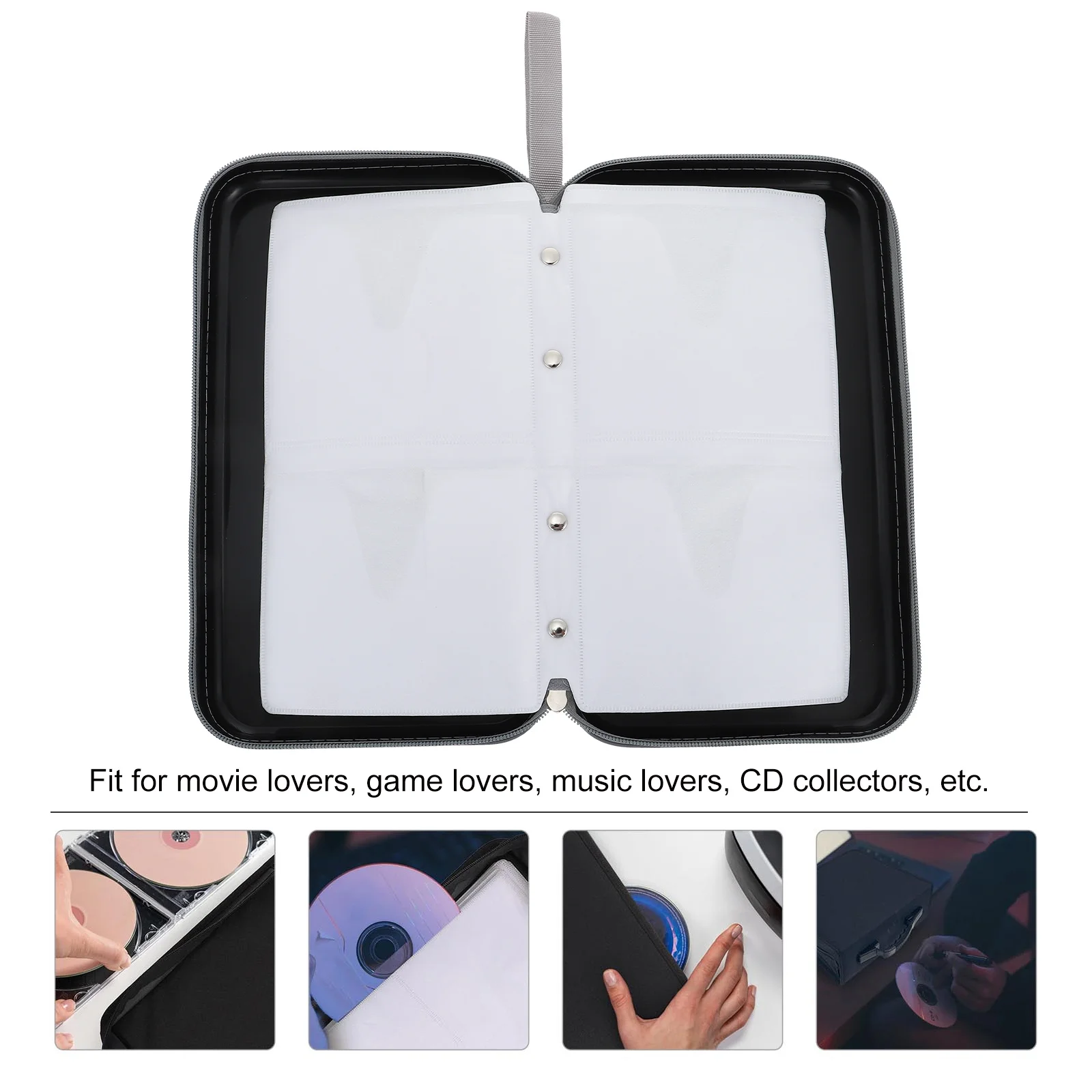 

80-Slot Cd Holder Case Waterproof Disc Storage Bag for Cars Homes High Durability Anti-Scratch Protection Easy Carry Compact