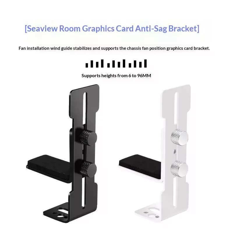 Adjustable Metal GPU Anti Sag Bracket: 1Pcs 6 To 96mm Height Adjustment Non Slip Pad Seaview PC Case