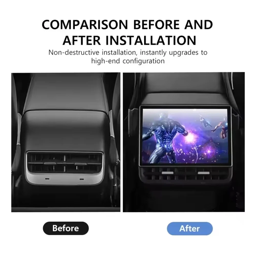 8.66'' For Tesla Model 3/ Y Android13 Multimedia Player Rear Seat Entertainment Display with Same Screen Function 4G WIFI