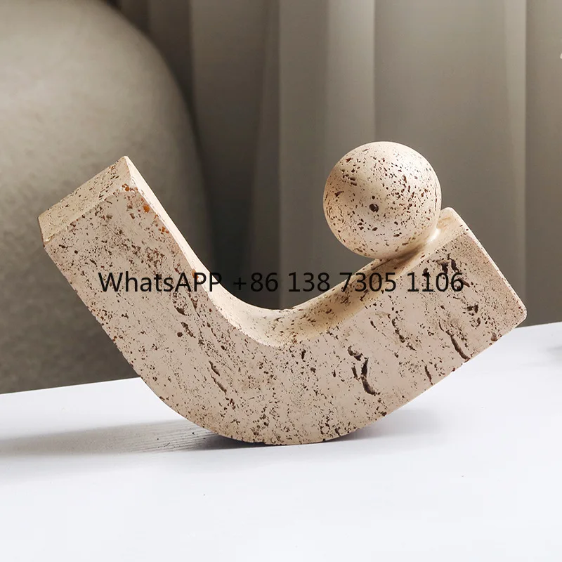 

Wabi Sand Wind Light Luxury Geometric Abstract Ball Hook Art Ornament Living Room Model Room Study Wine Cabinet Soft Decoration
