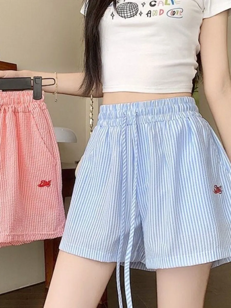 shorts-femininos-plus-size-com-cordao-bordados-e-listrados-de-perna-larga-casuais-e-chiques-com-cinto-solto-e-fecho-de-fi
