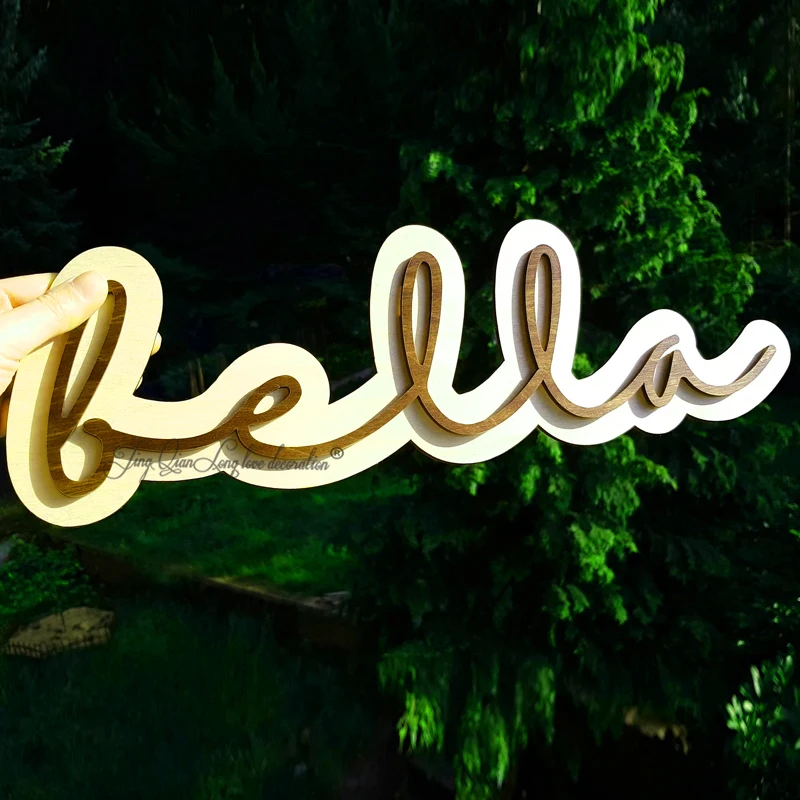 

Name sign double layered wooden letterring personalized nursery decor wood plaque for bedrooms weddings plaque newborn baby gift