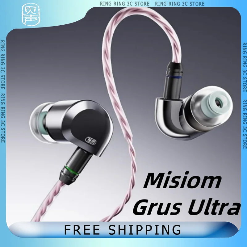 Misiom Grus Ultra Wired HiFi Earphones High Sound Quality 0.78Pin FPS Gaming Earbuds With Mic Customized Ergonomics Headphones