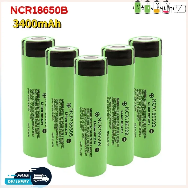 Original battery 18650 Lithium Battery Panasonic 3400MAH 3.7V 7.4v 12v with Full Capacity 3400mah Rechargeable Battery Pack