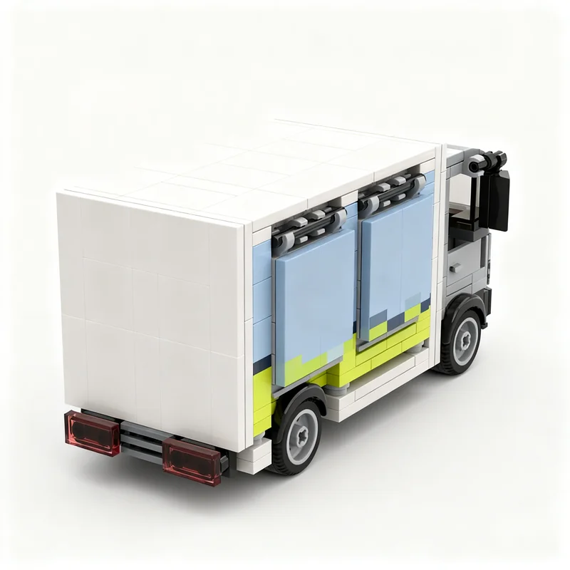 499 Pezzi MOC Camion per Consegna Acqua Modello Città Blocchi da Costruzione Assemblaggio Fai-da-Te Idea Regalo Natalizio Giocattoli Creativi