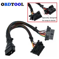 High Quality Car OBD2 16PIN Y Extend Cable for Toyota/Kia Etc IOS J1850 CAN-BUS Protocol OBD Male 16Pin To 2 Female Connector