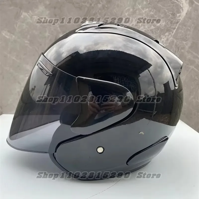 Ram3 Bright Black Half Helmet Men and Women Motorcycle Off-Road Summer Helmet Downhill Racing Mountain Cross Casco Capacete