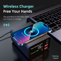 100W Multiport USB Charger PD Type C Fast Charging US Plug Wall Charger USB Hub Adapter 4 Ports USB Quick Mobile Phone Charger