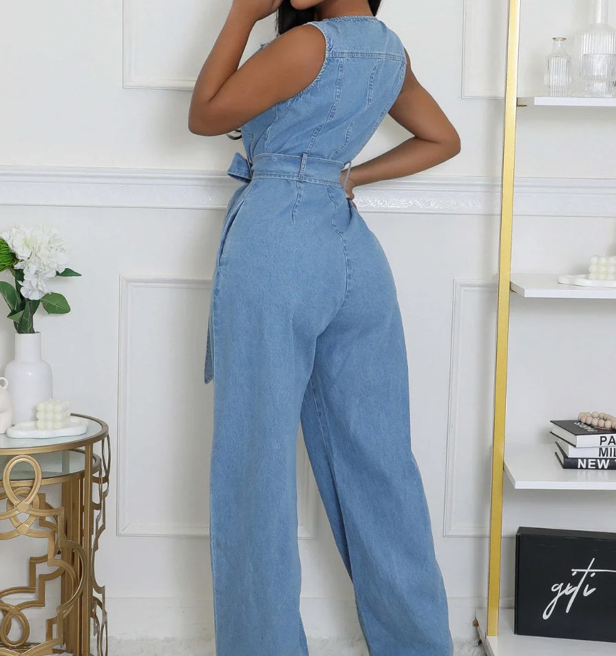 ضيق الخصر سليم صالح مرونة غسل الدنيم بذلة أنبوب مستقيم بذلة فضفاضة #3