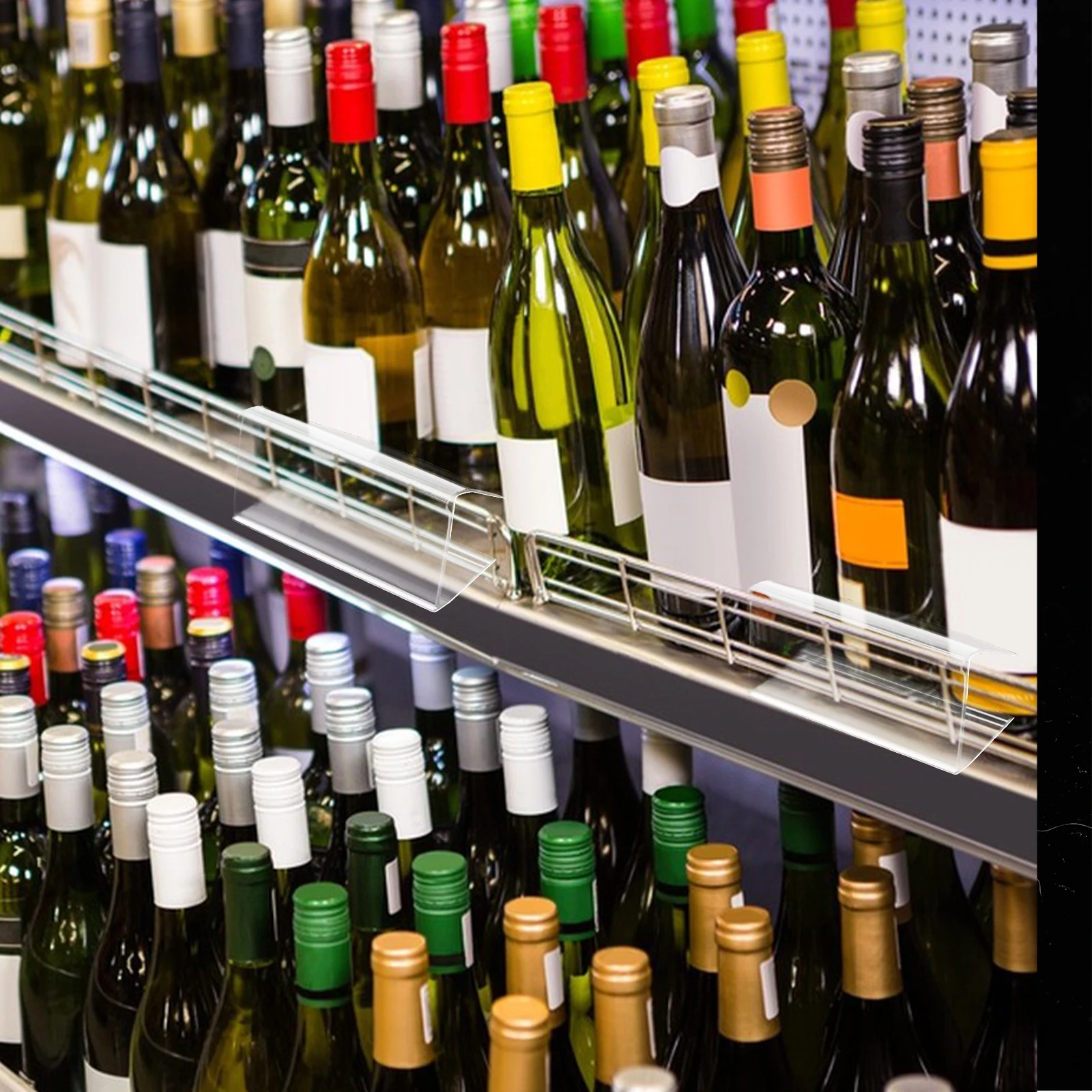 

50Pcs Transparent Shelf Label Holders Plastic Clip on Display Signs for Merchandise Pricing Tags Metro Shelving Storage Bin