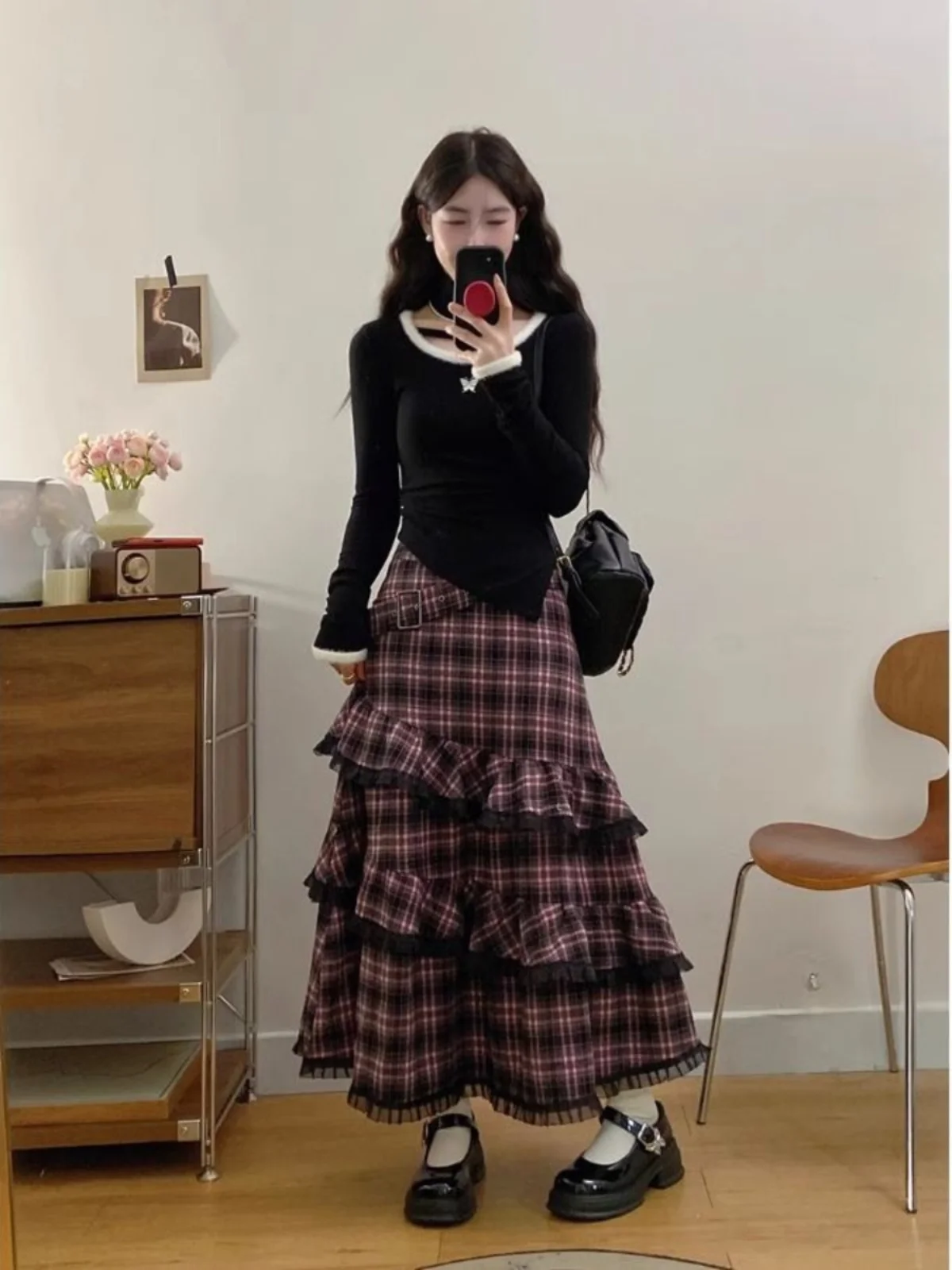 ชุดเซ็ตกระโปรงเสื้อยืดสไตล์เกาหลี ต้นฤดูใบไม้ผลิ ไซส์เล็ก ชุดคลีท กระโปรงทรงเค้ก กระโปรงระบาย แต่งระบาย ชุดสองชิ้น