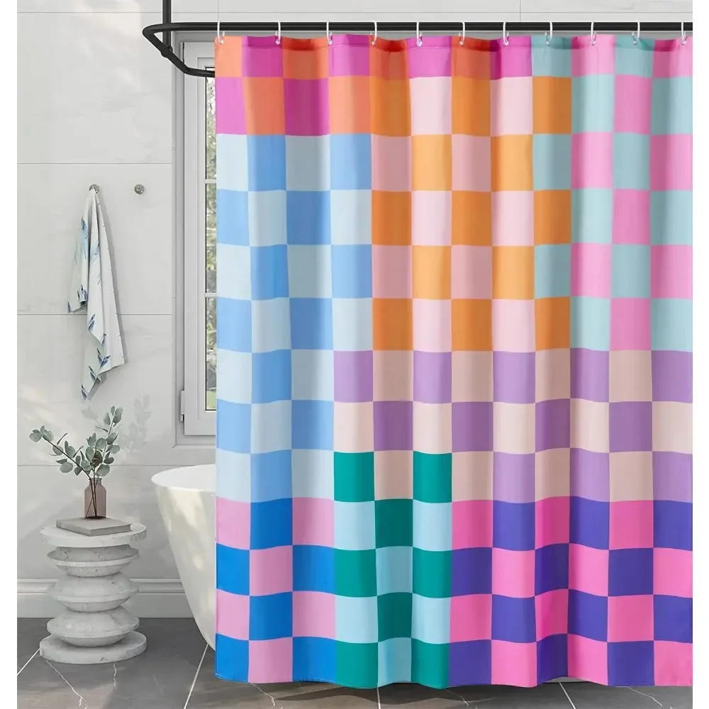 

Vintage Fabric Shower Curtain Waterproof Color Modern Simple Fashion Shower Curtain with Hook for Bathroom Decoration