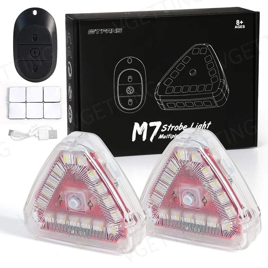 M3/M7 Triangle Magnetic Light Universal Motorcycle LED Warning Light Wireless Remote Control Flash Collision Indicator Light