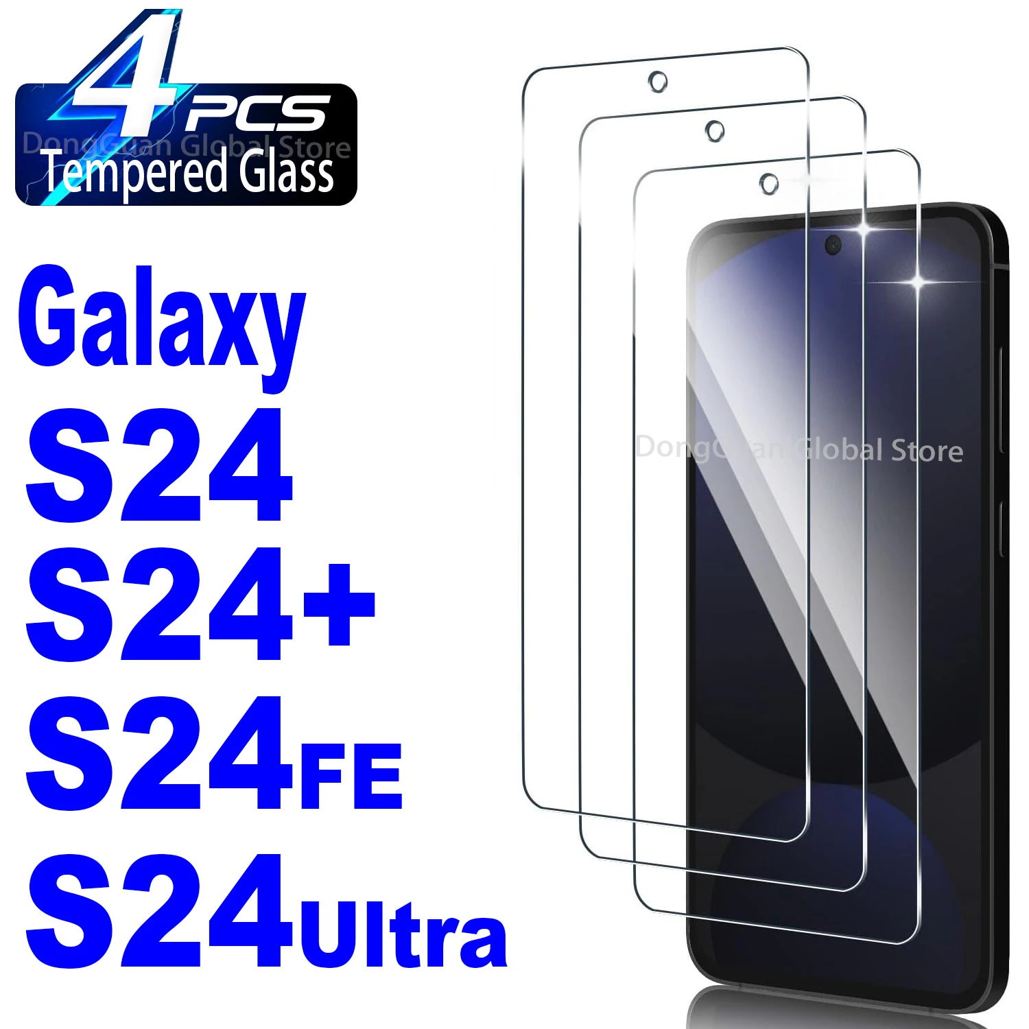 

4Pcs Tempered Glass For Samsung Galaxy S24 / S24 Plus / S24 Ultra / S24 FE Screen Protector Glass Film