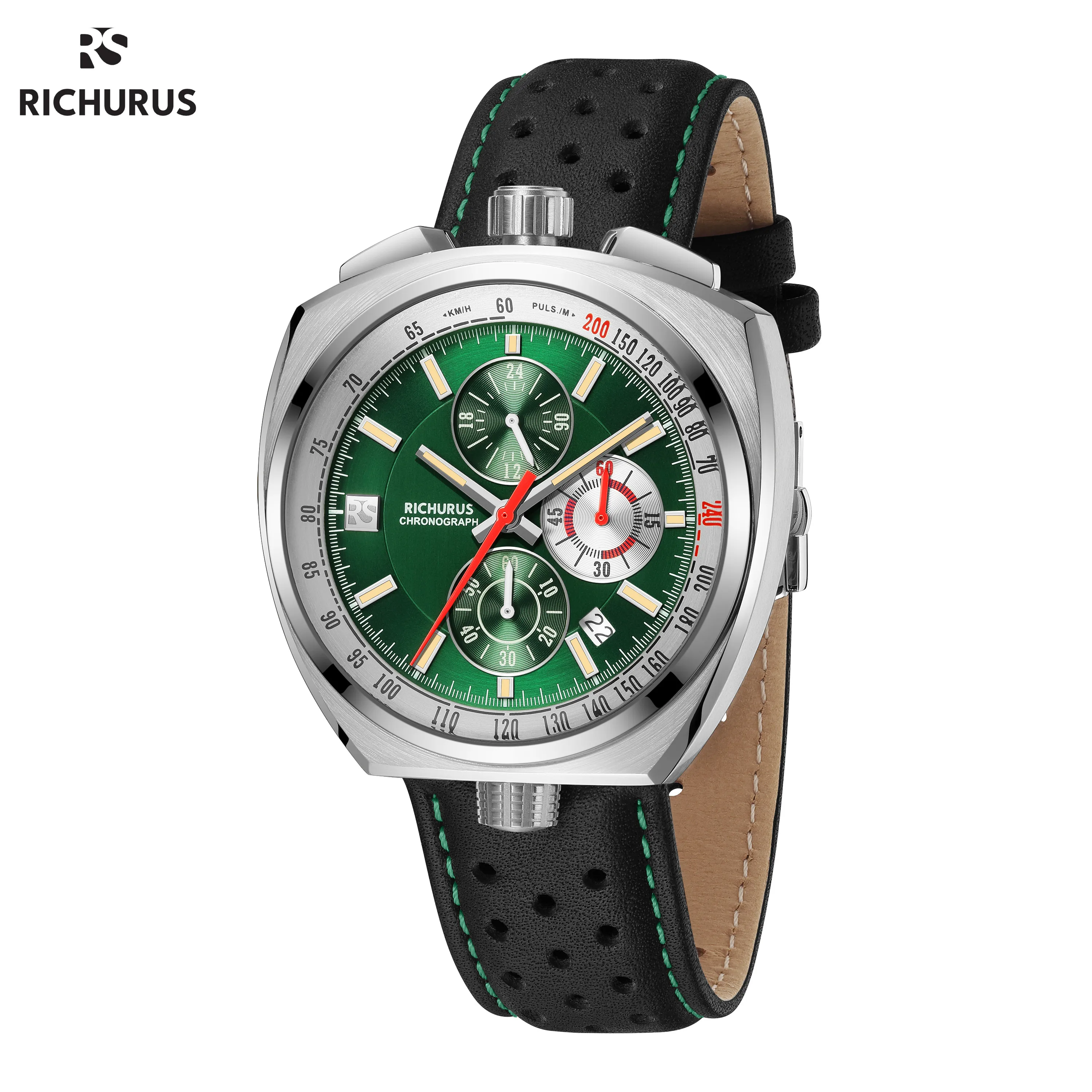 New Fashion Quartz Chronograph for Men Stainless Steel Retro Business Watches Leather Strap Waterproof Sport Wristwatch Clock