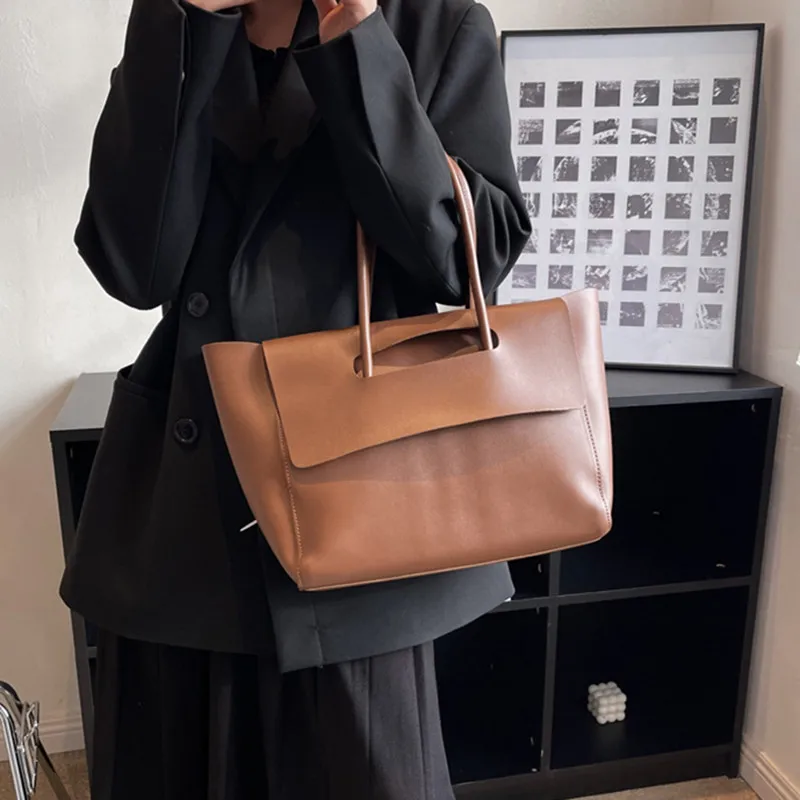 High End Feeling Tote Bags For Women Large Capacity Designer Luxury 2024 New Trendy Shopping Korean Style Leather Handbag Travel