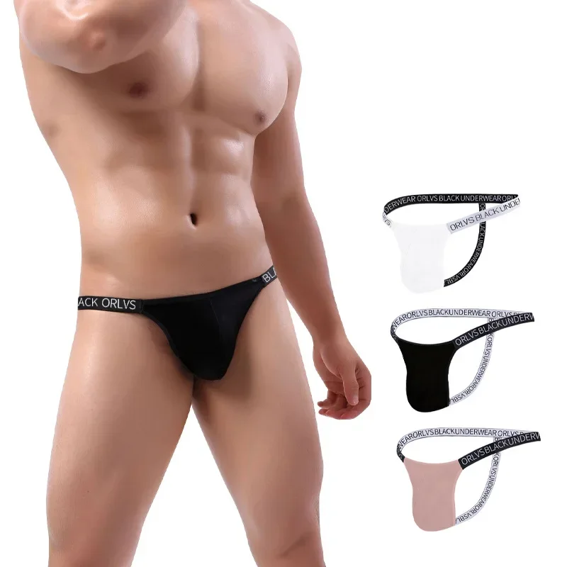 Bragas sexys para hombre, Tanga Modal de cintura baja, Color sólido, pantalones transpirables cómodos, ropa interior Sexy