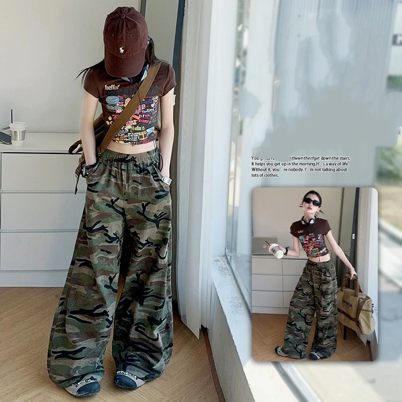 

Baby Girls Dance Clothes Set Child Top+Bottom Clothing Set Kids Clothing Suits Toddler Girl Tee+Long Camouflage Pants Size 4-14Y