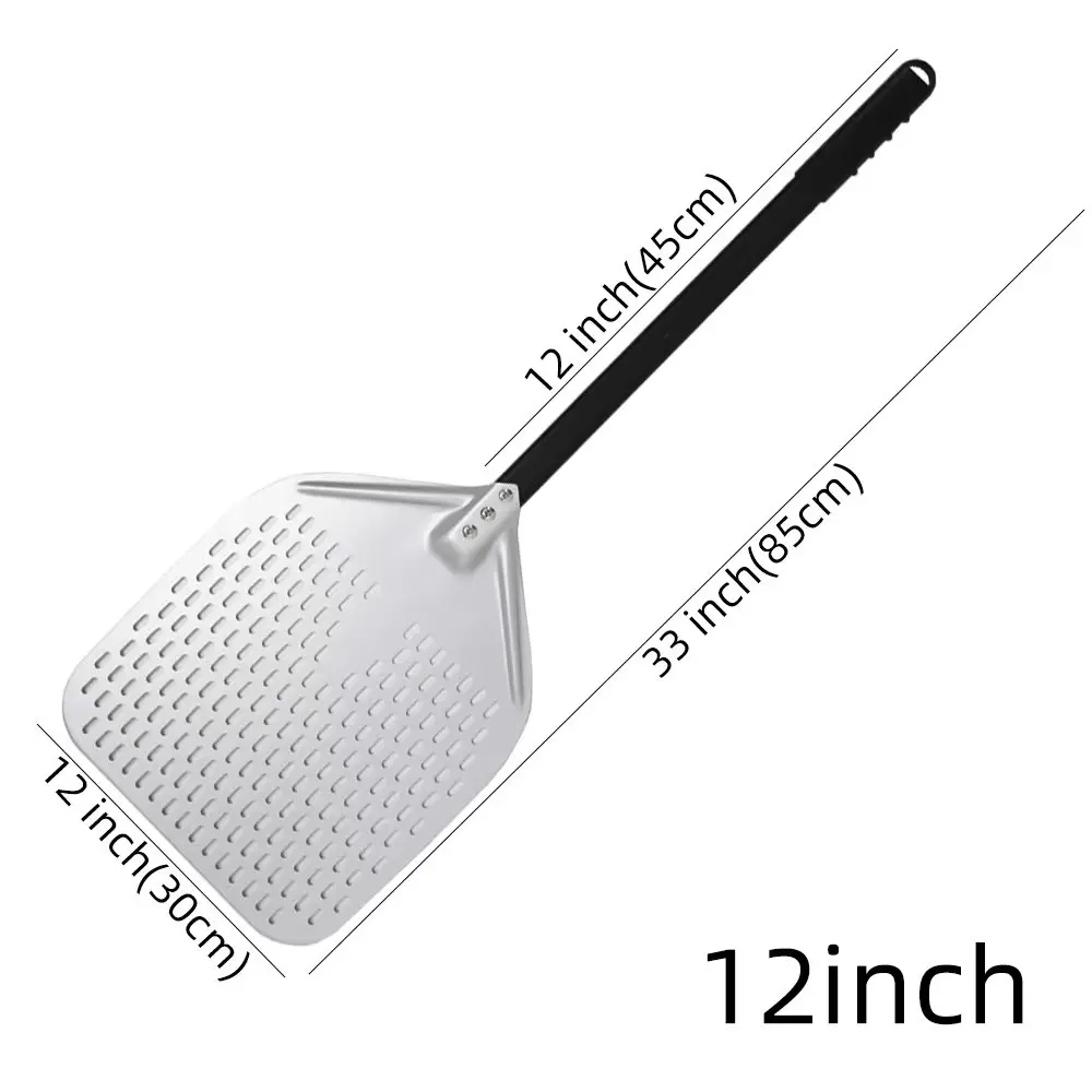 HEXINGYUAN 10 12 13 14 zoll Große Pizza Perforierte Schaufel Paddle Kurze/Lange Griff für Ofen Drehen Schälen Küche Utensilien pizza Backen Werkzeuge 7