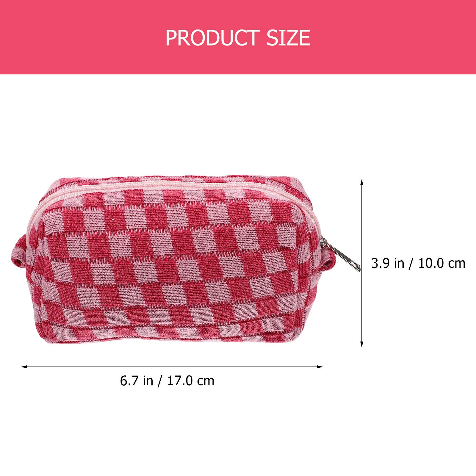 Duffle Bag for Travel Pink Purse Checkered Storage Camping 17X10CM Toiletry Light Green Makeup Pouch Girl Child