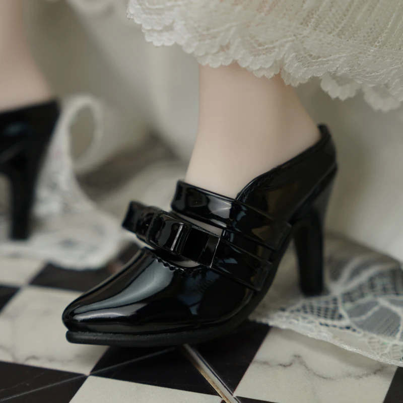 D09-P743 Kinder handgemachtes Spielzeug 1/3 SDGR Puppe BJD/SD Puppenschuhe gelb schwarz High Heels und Hausschuhe 1 Paar