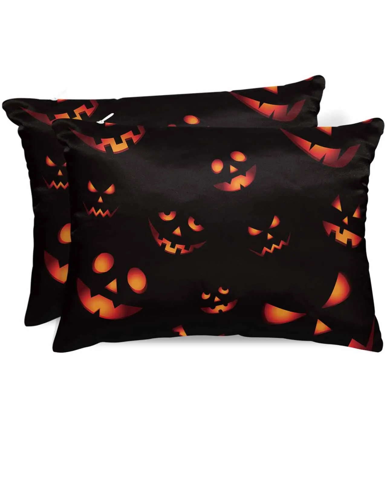 Halloween Pumpkin Scary Horror Bed Satin Pillowcase Modern Sofa Pillow Cover Case Bedroom Satin Cushion Covers Home Decor