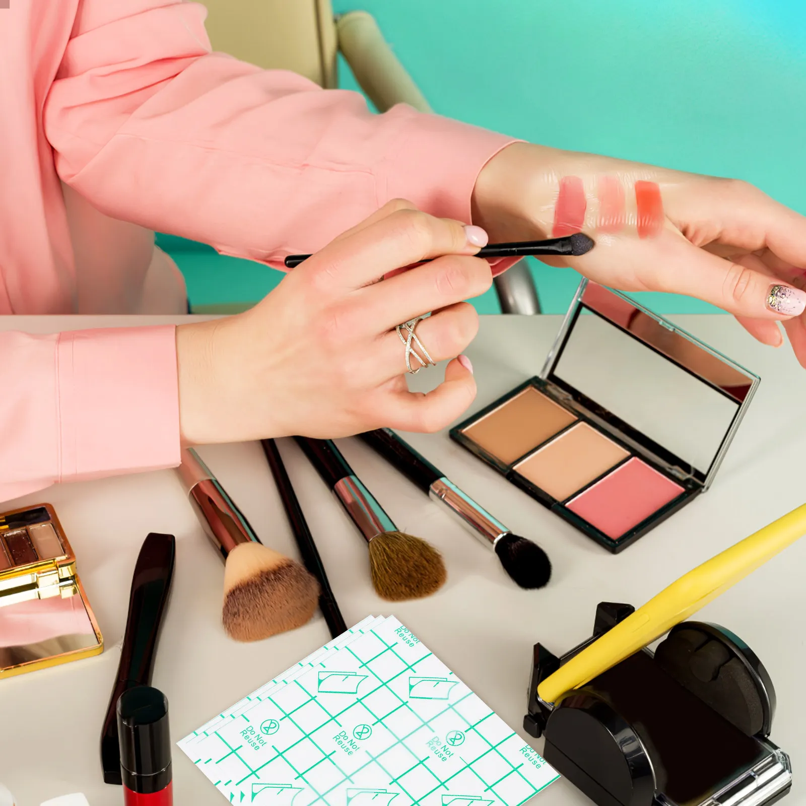 

200 шт. пустых клейких палеток для макияжа, одноразовые палетки для смешивания косметики, принадлежности для макияжа