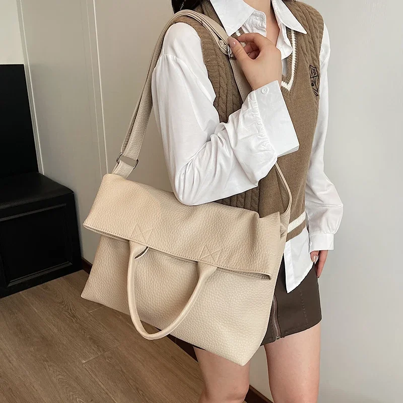 Sewing Thread Soft Solid Tote Bags Interior Compartment 2024 Hot Sale Bags for Women Large Capacity Zipper Pu Women's Handbags