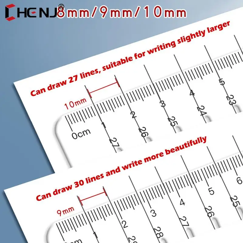 1pc Straight Line Stencil Ruler Clear Lines Markings Rulers Writing Tool Students Homework Calligraphy Template Envelope Guide