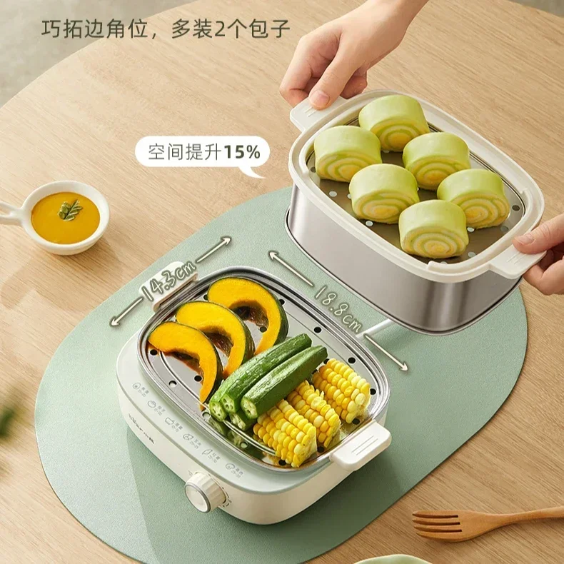 Steamed egg machine household automatic power off egg cooker small steamer square timer breakfast machine 304 stainless steel