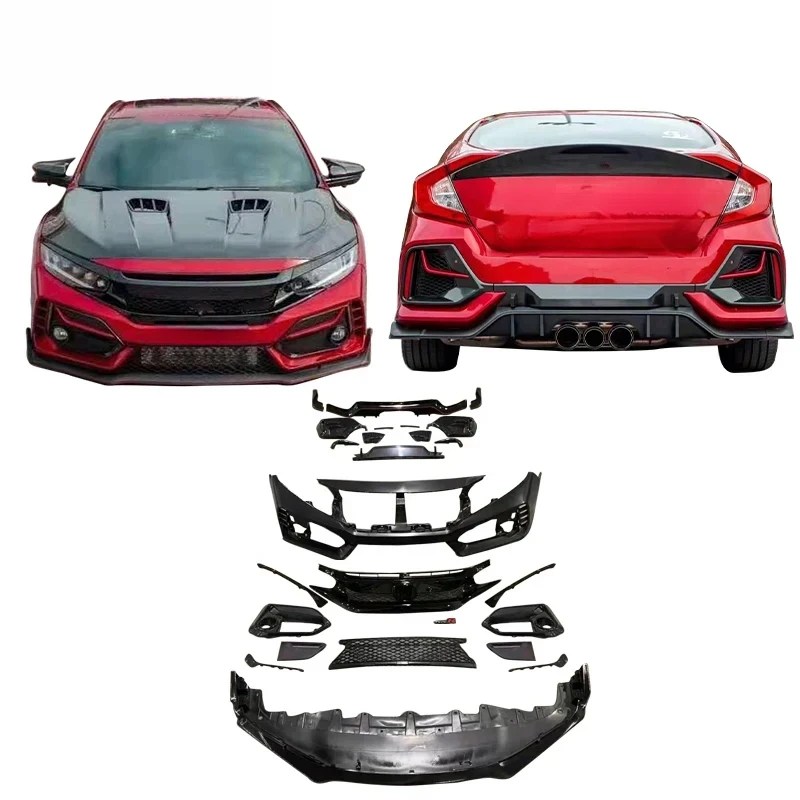 

Best Sale Car Bodykit Front Rear Bumper Side Skirts 2019-2021 Upgrade Type-R