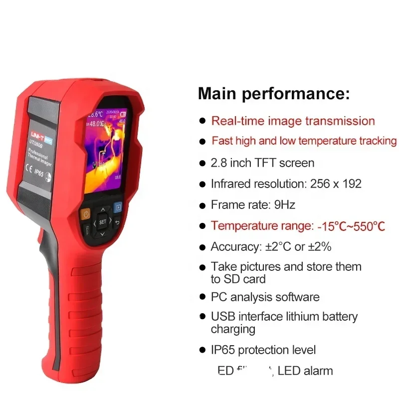 UTi260B HD 256 X 192 Pixels Câmera termográfica infravermelha industrial Circuito de imagem de temperatura Manutenção elétrica