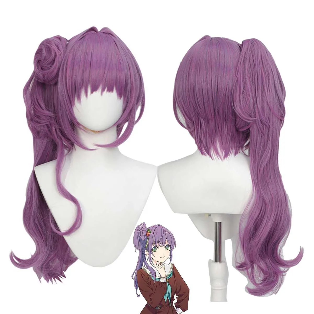 

Hasu No Sora Jogakuin School Idol Club Косплей Otomune Kozue Фиолетовый парик с хвостиком