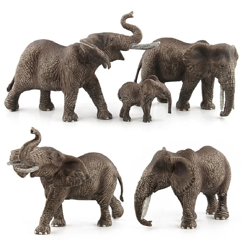 Simulation Wild Animal Mammoth Model Educational Kids Toy Action Figures Elephant Collection Kids Gift Pvc Educational Cute Toy