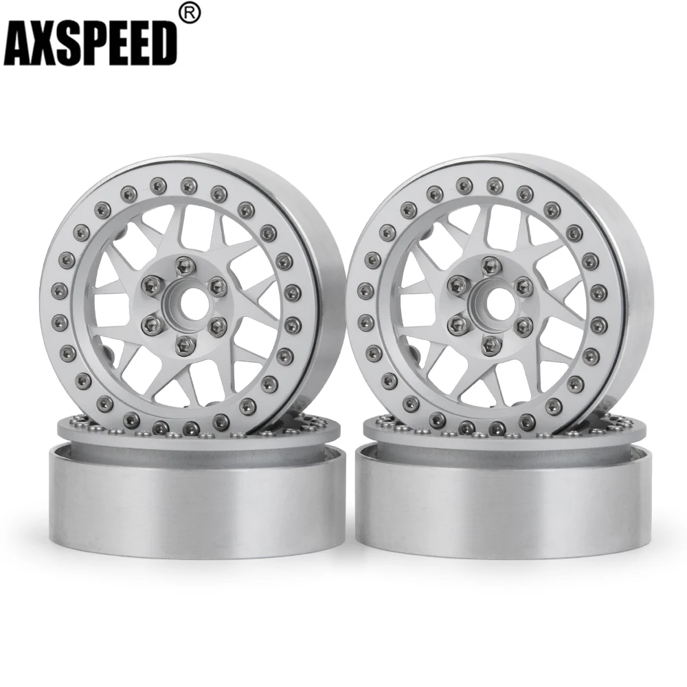 

AXSPEED 4Pcs Aluminum Alloy Beadlock 2.2 inch Wheel Rims for 1/10 Axial SCX10 90046 Wraith 90018 TRX4 TRX6 D90 RC Crawler Car