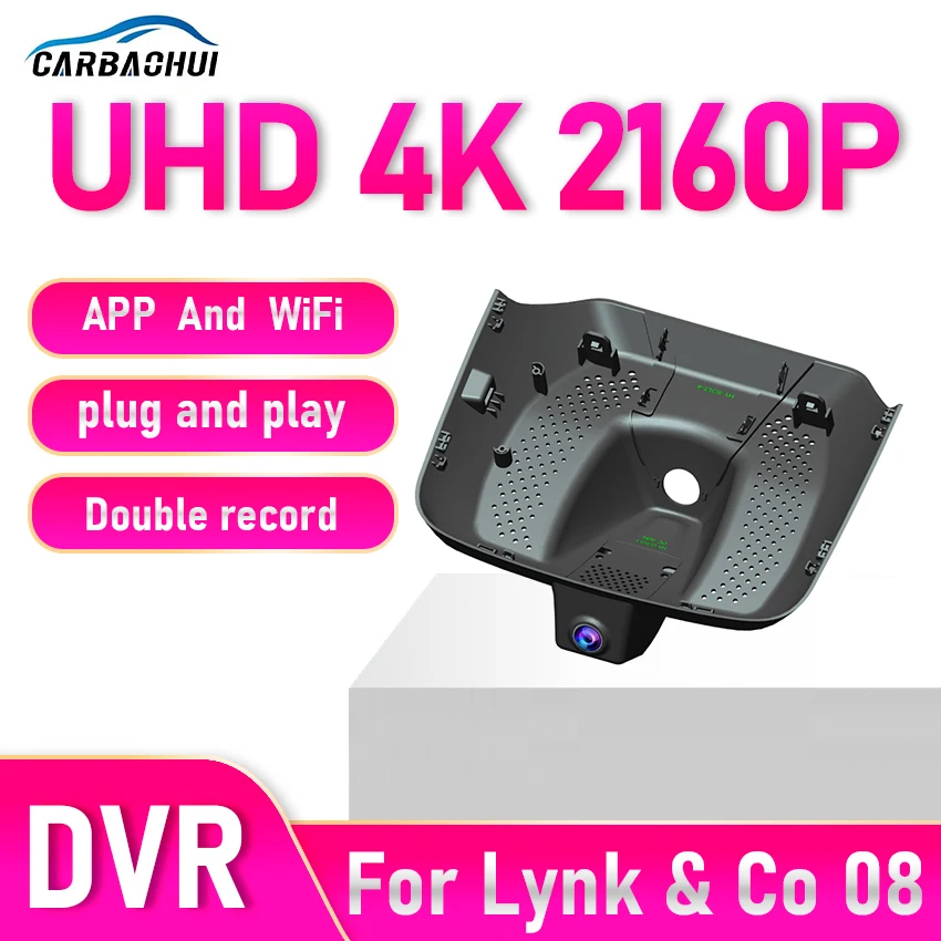 Caméra embarquée 4K pour Lynk & Co 08 2025-2026 – Enregistreur vidéo DVR avant et arrière avec Wi-Fi, Plug and Play, enregistrement en boucle