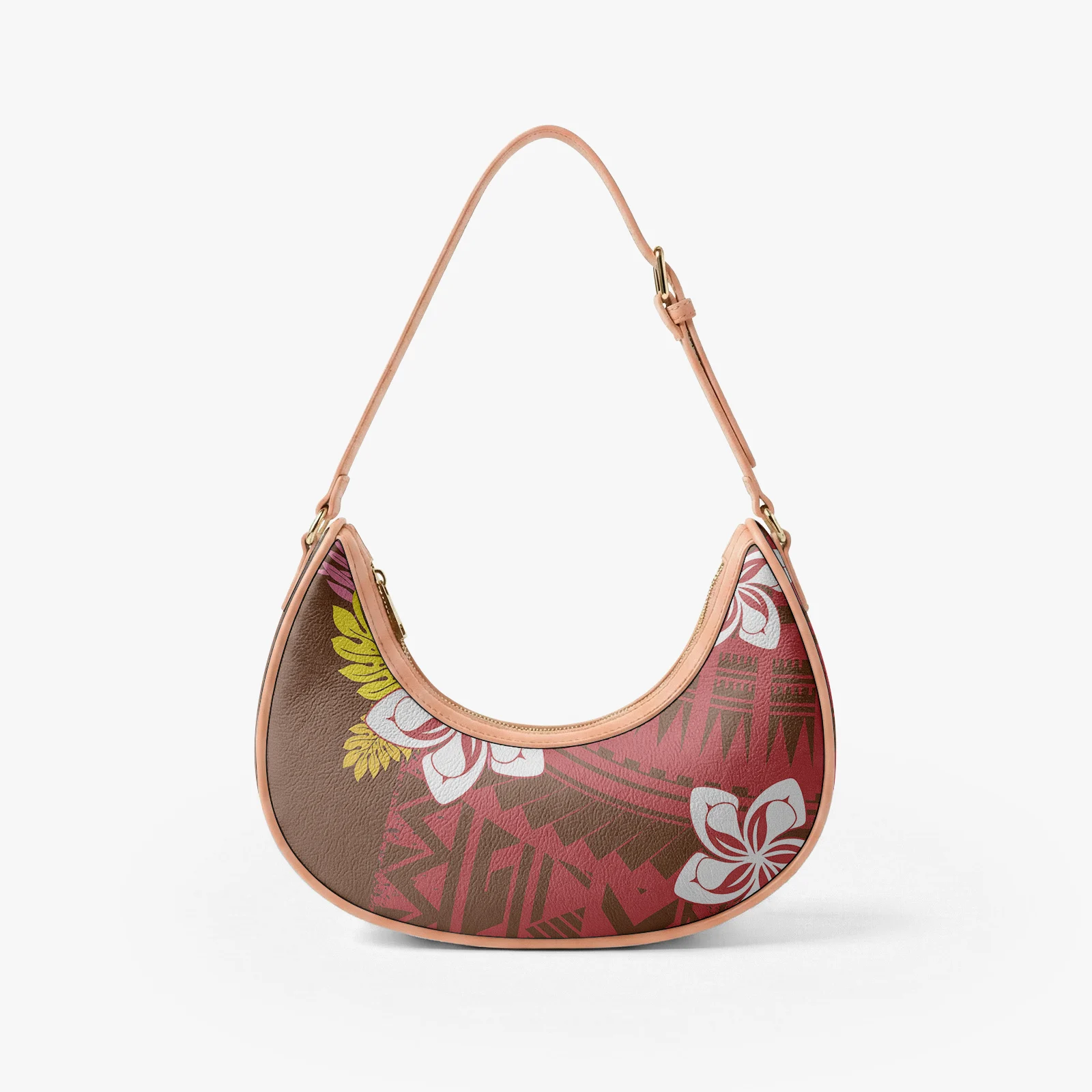 Woman's Underarm Bag Banquet Custom Handbag High-Quality PU Shoulder Bag Polynesian Style hibiscus Flower Design 2026 New - view 2