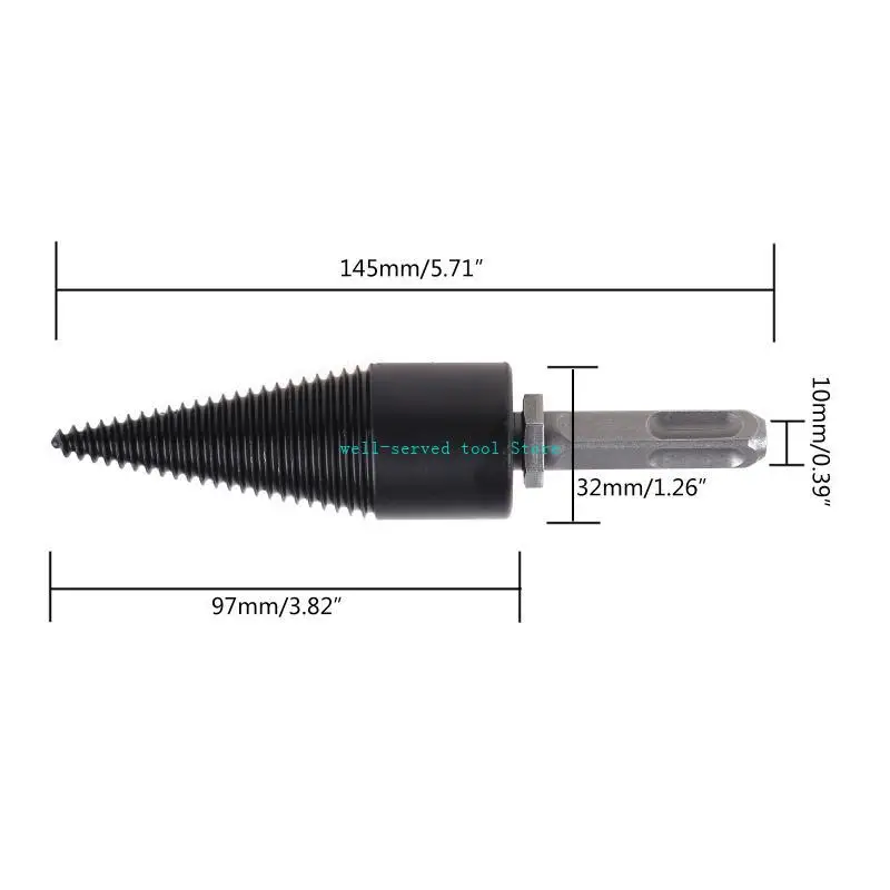 G88a tronchi in legno splitter legno legno per trapano bit acciaio tronchi splitter trapani elettrici pezzi a vite pesante
