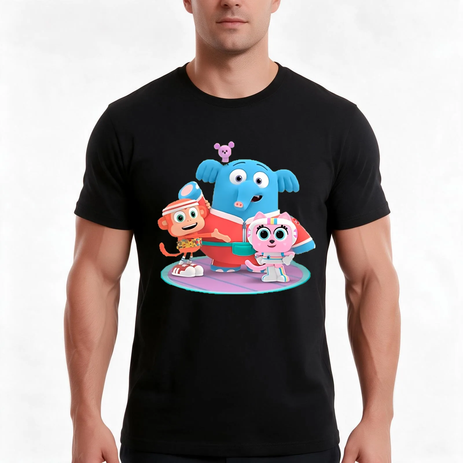 Vintage Children's Animated Streaming Television Series T-Shirt, Summer Casual Cotton Tee, Oversized Streetwear Tops