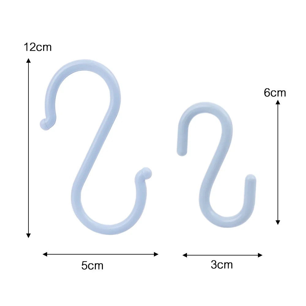 플라스틱 S자형 후크 다목적 행잉 랙, 의류 수건 핸드백 주방 보관 행어, 재사용 가능 오거나이저, 8 개, 1 개