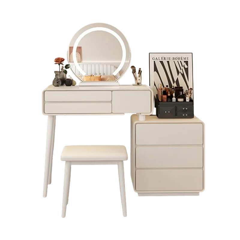 Tocador moderno blanco, mueble De almacenamiento De lujo, minimalista, Simple, para Maquillaje, cómoda silla