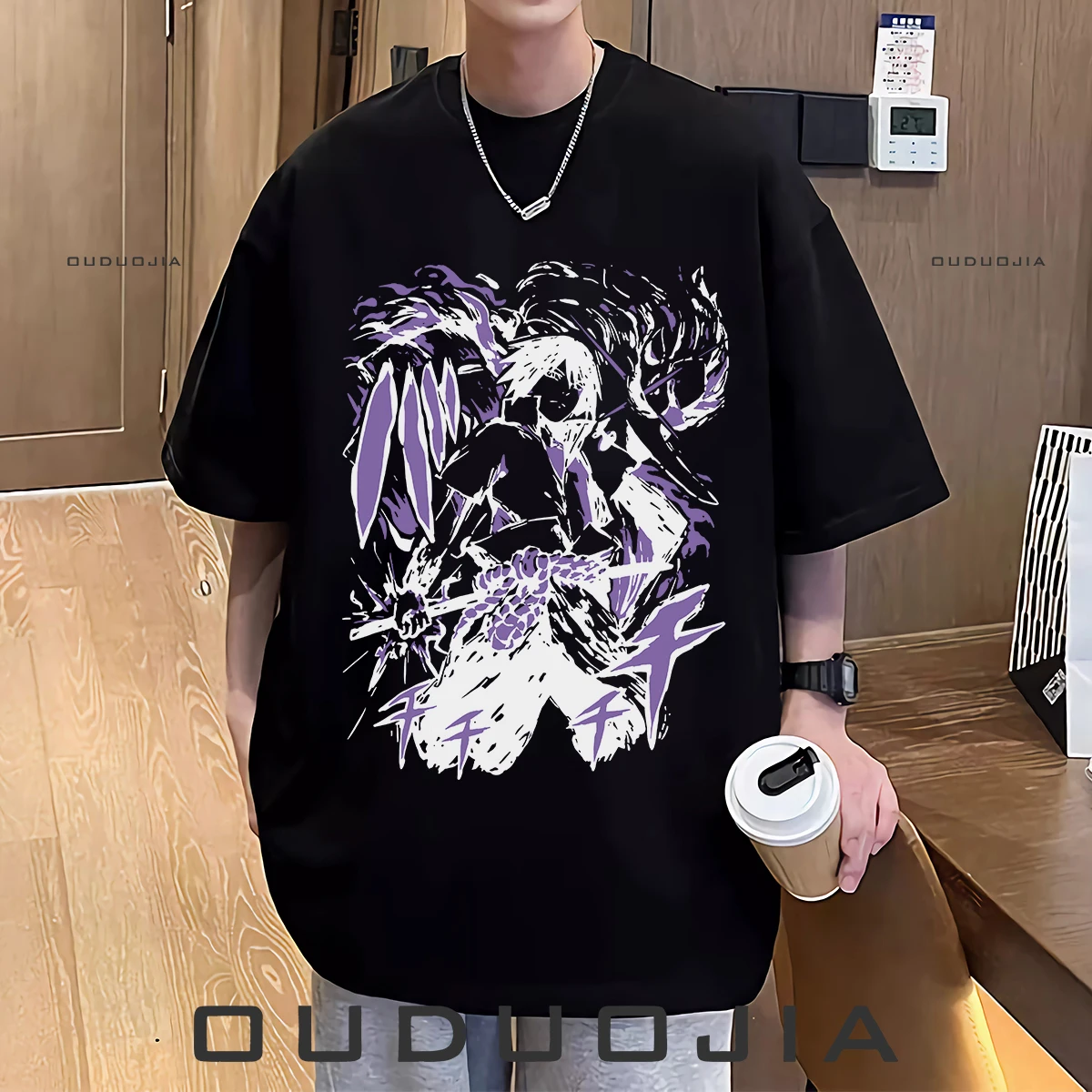 

ONE PIECE Luffy Cartoon Two-dimensional Animation Short-sleeved T-shirt for Male Students Loose and Casual Pure Cotton Women T