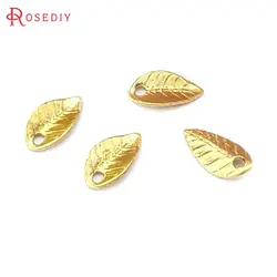 Not Plated Color Brass Small Tree Leaf Leaves Charms Necklace Earrings Diy Jewelry Accessories Making Rosediy official-website