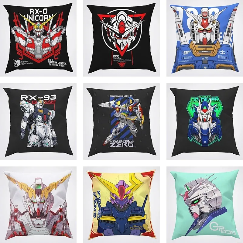 Pillow Covers Decorative Cushions Cover for Sofa GUNDAM Fall Decor Pillowcase 40x40 Sleeping Pillows Car Decoration Pilow Cases