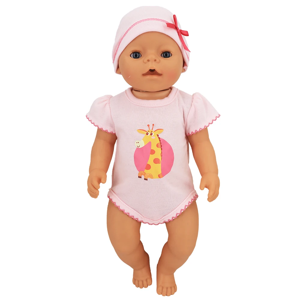 Mono de muñeca con sombrero para muñeca de 17 a 18 pulgadas, ropa para bebé recién nacido de 43cm, accesorios de muñeca de 18 pulgadas, regalo de