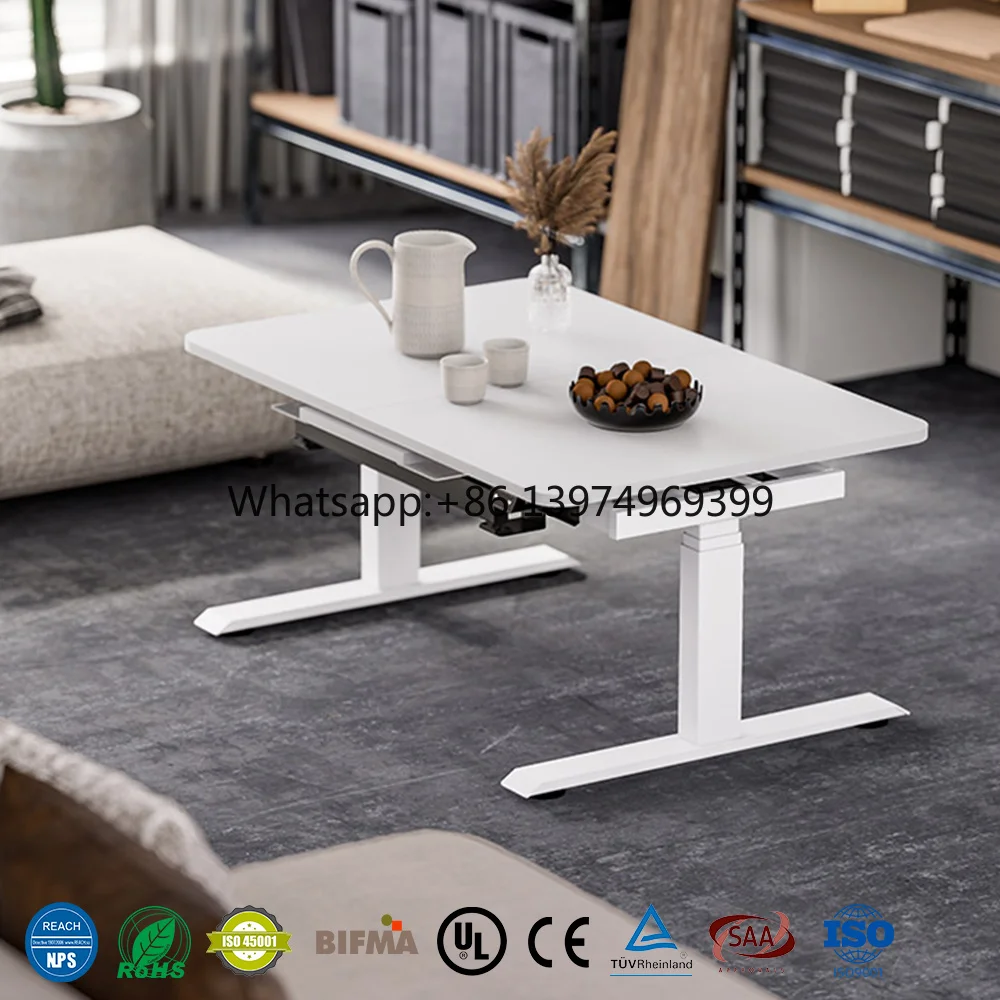 Height Adjustable Dual Motor Motor Sit Stand Desk Ergonomic Design Office Home Study Multi-functional Casual Table
