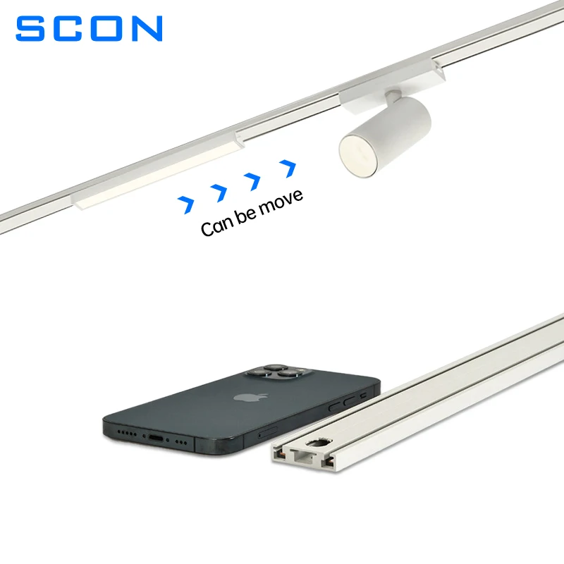 SCON Surface Mount Ultra Thin Magnetic Track Light Slim Folding Fill Light Modern Linear Spotlight for Living Room Home Lamps